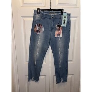 VIP Jeans Destruction Collection Ripped Sculpting Stretch Jeans - Size 16